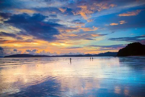 Sunset at beach Fotos de archivo