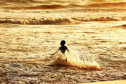 Sunset on the beach 写真素材