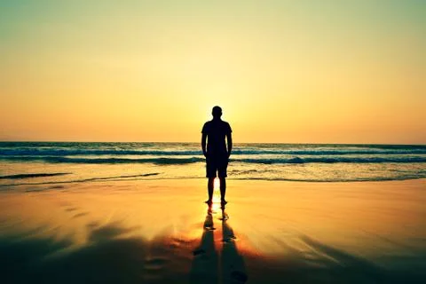 Sunset on the beach 写真素材