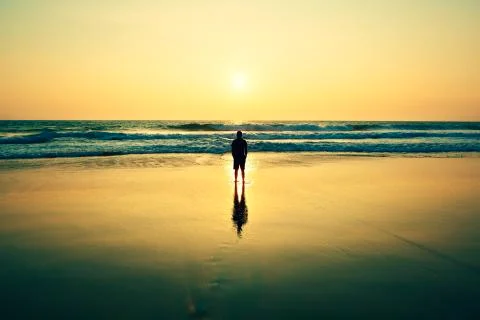 Sunset on the beach 写真素材