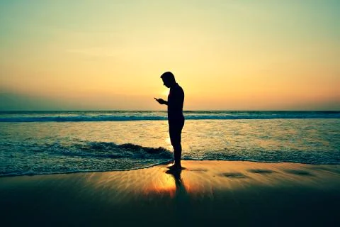 Sunset on the beach Foto stock