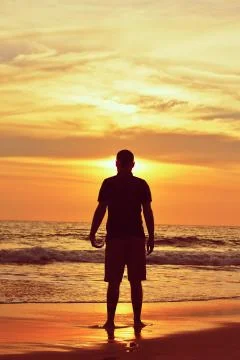 Sunset on the beach Stock-Fotos