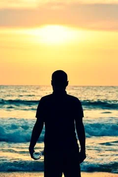 Sunset on the beach Fotos Stock