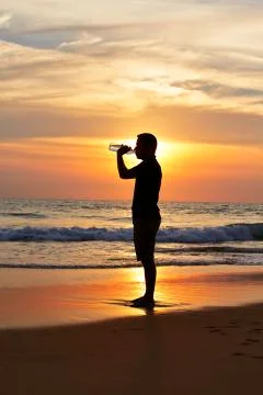 Sunset on the beach Stock-Fotos