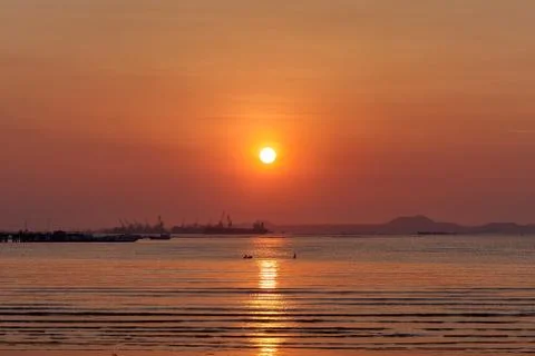 Sunset on the beach Stock Photos