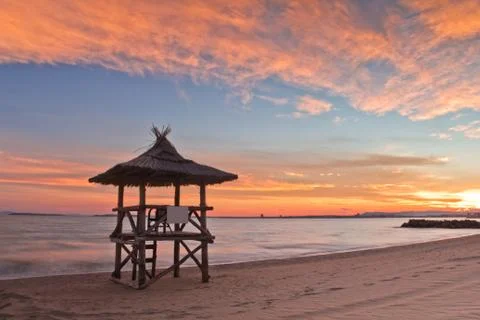 Sunset on the beach Stock-Fotos