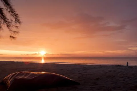 Sunset on beach Stock Photos