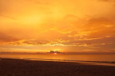 Sunset on beach Stock Photos