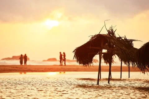 Sunset on the beach Foto stock