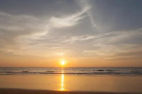 Sunset on the beach Stock Photos