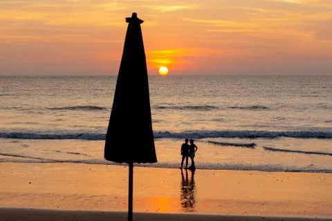 Sunset on the beach Stock Photos