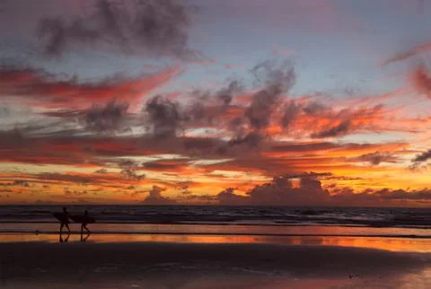 Sunset at the beach Stock Photos
