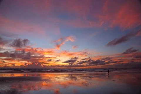 Sunset at the beach Stock Photos