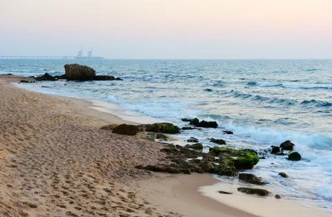 Sunset on the beach Stock Photos