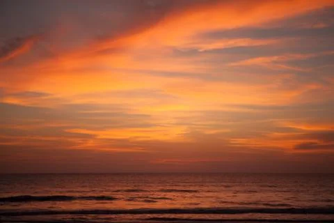 Sunset on the beach Stock Photos