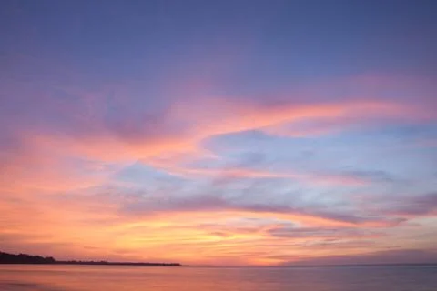 Sunset on the beach Stock Photos