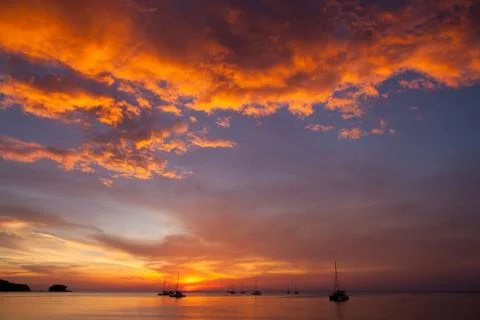 Sunset on the beach Stock Photos