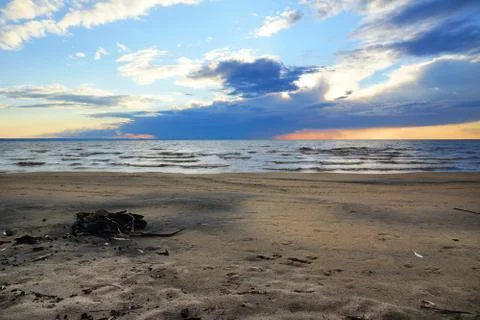 Sunset on the beach Stock Photos