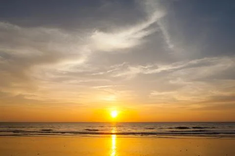 Sunset on the beach Stock Photos