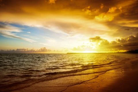 The sunset on the beach 写真素材