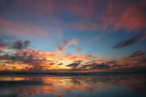 Sunset at the beach Stock Photos