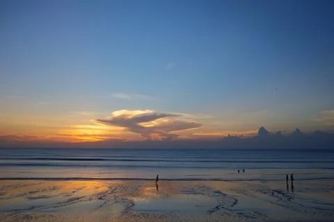 Sunset on the beach Foto stock