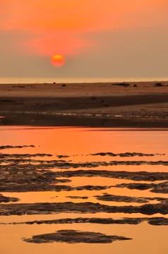 Sunset at the beach Stock-Fotos