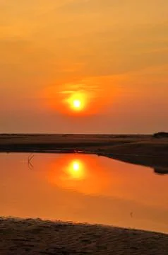 Sunset at the beach Stock-Fotos