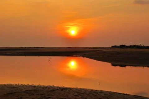 Sunset at the beach Foto stock