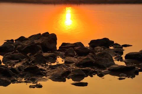 Sunset at the beach Stock-Fotos