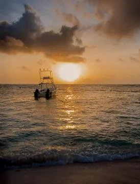 Sunset at the beach. Stock Photos