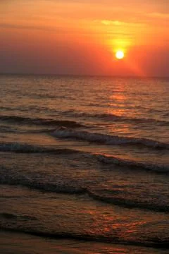 Sunset on the beach Stock Photos