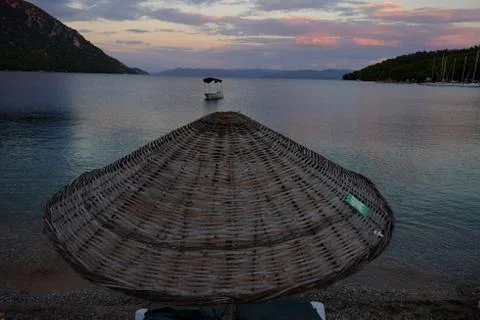 Sunset on the beach 스톡 사진