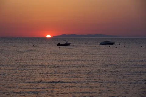 Sunset on the beach Stock Photos