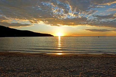 Sunset on the Beach Stock Photos