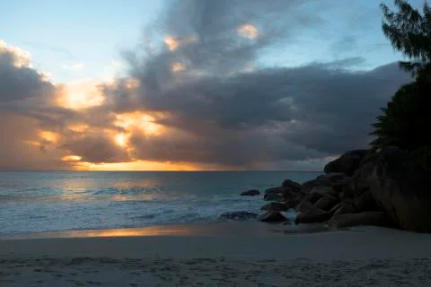 Sunset at the beach Stock Photos