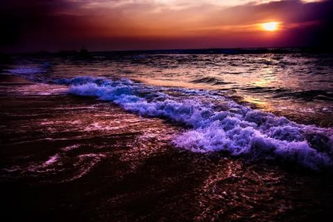 Sunset on the beach Stock Photos