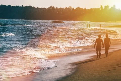  sunset on beach  Stock Photos