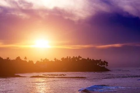 Sunset on the beach  Stock Photos