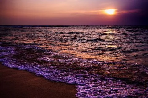 Sunset on the beach. Stock Photos