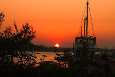 Sunset on the beach Stock Photos