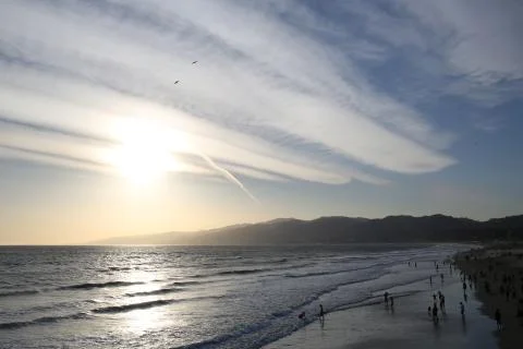 Sunset on the beach Stock Photos