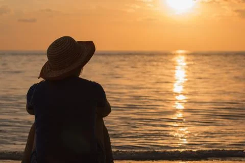Sunset on the beach Stock Photos