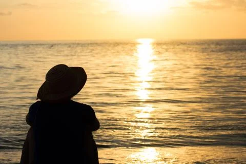 Sunset on the beach Stock Photos