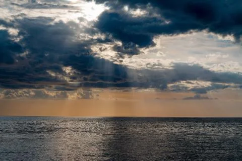 Sunset on the beach Stock Photos