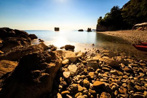 Sunset at the beach Stock Photos