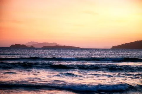 Sunset at the beach Stock Photos