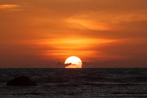 Sunset on the beach Stock Photos