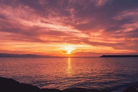 Sunset on the beach  Foto stock