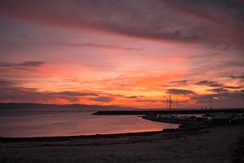 Sunset on the beach  Stock Photos